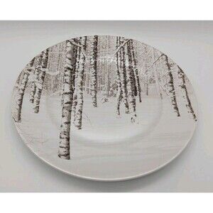 Pier 1 Snow Forest Dinner Plate Birch Winter